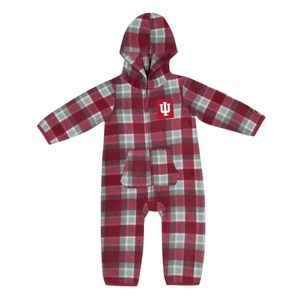 NWT Indiana Hoosiers Colosseum Farays Plaid Full-Zip Hoodie Jumper Crimson/Gray
